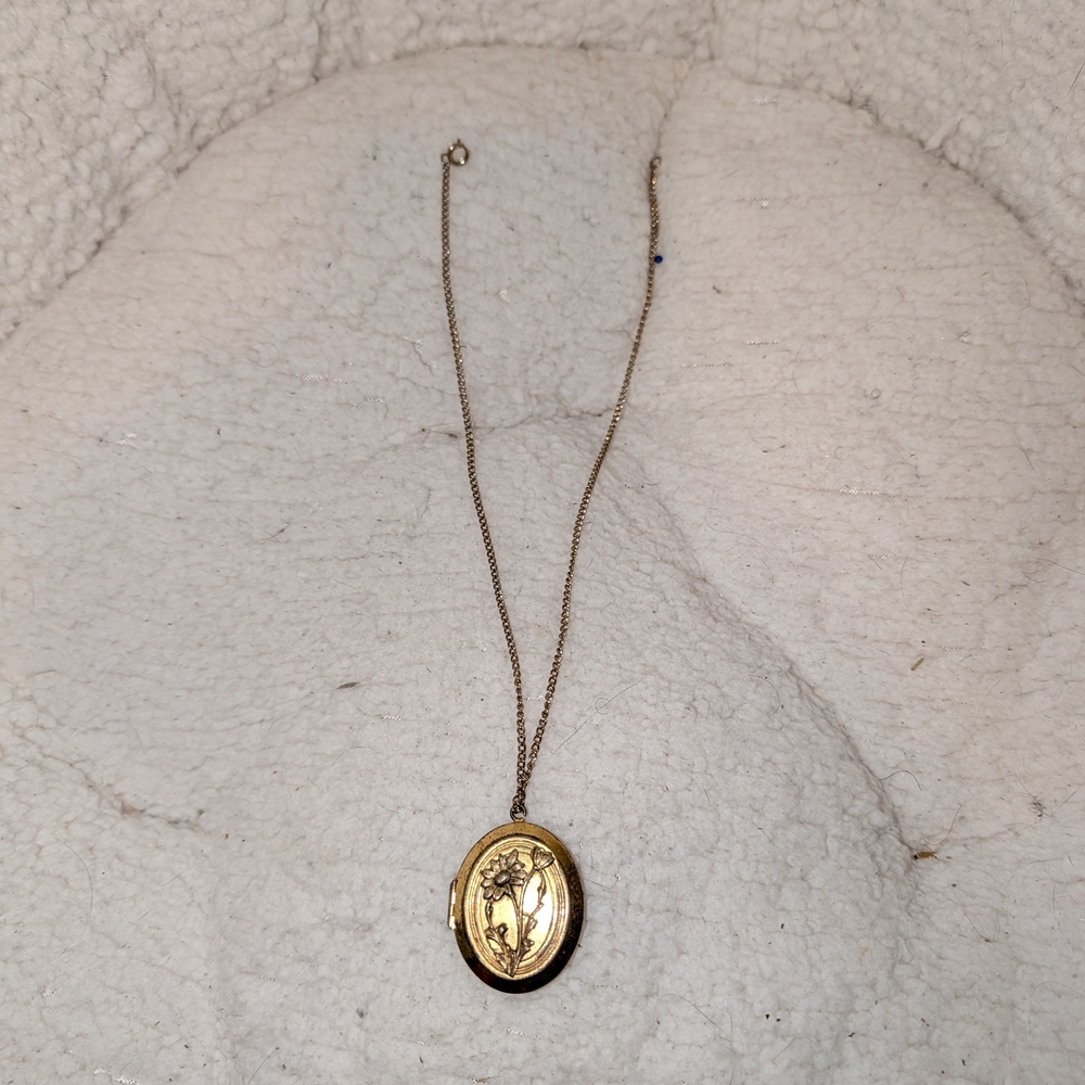 Sterling Silver Gold Locket Necklace